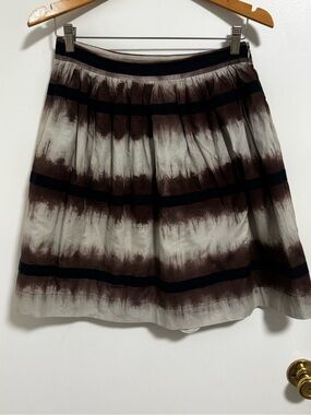 Circle Skirt with Brown and Navy Ombre Stripes